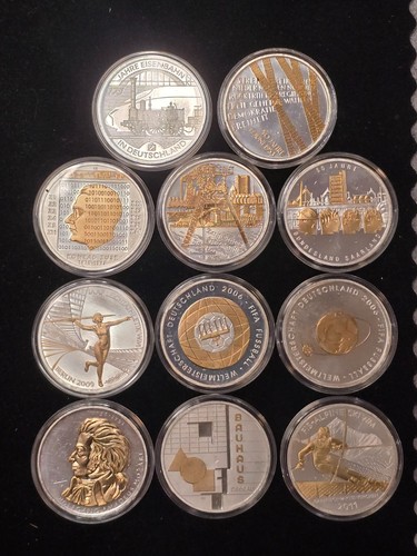 11x euro silbermünzen 925 - euro,